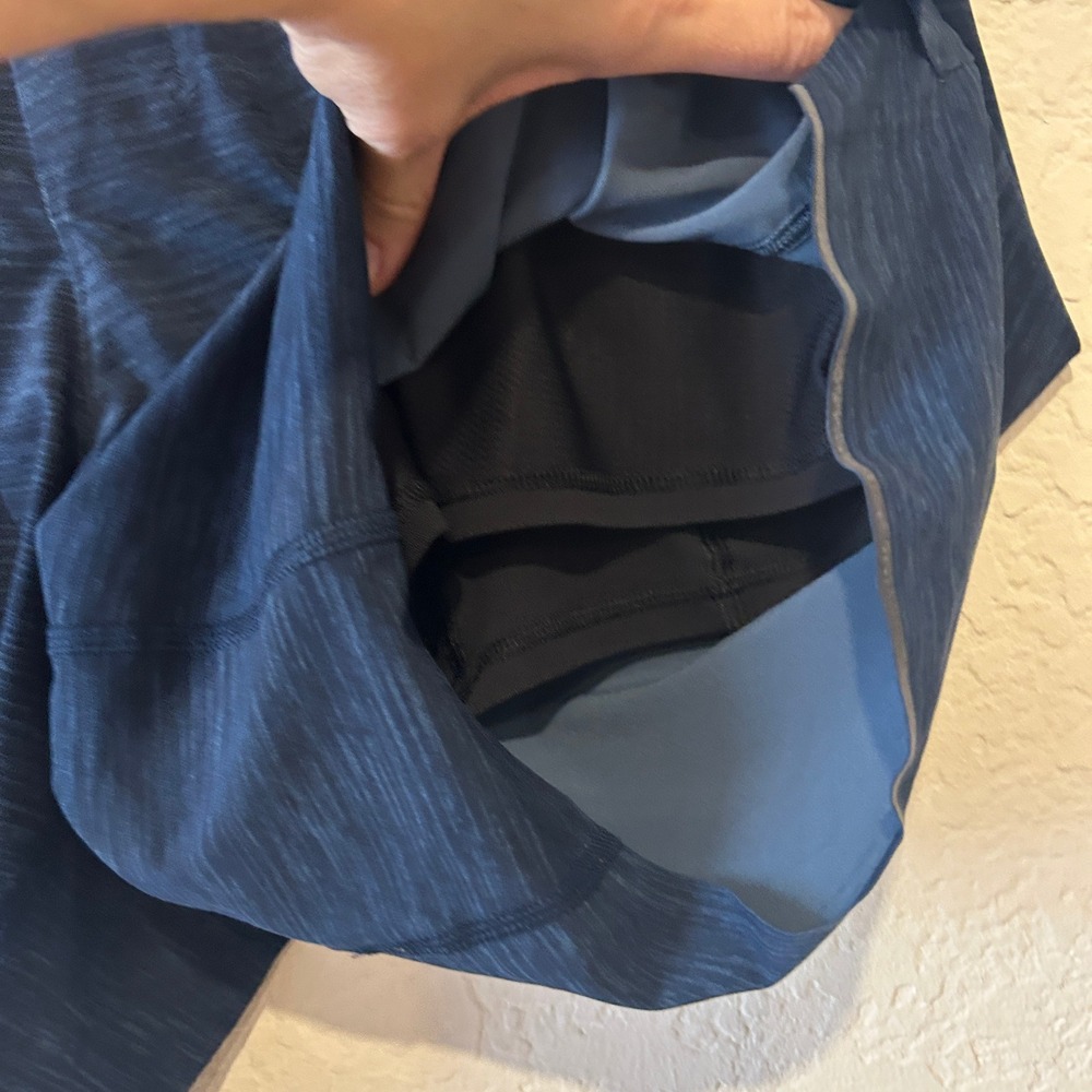 Lululemon Men Shorts S Blue Space Dye Surge Lined Running Athletic 6 Inch Inseam - Picture 3 of 9